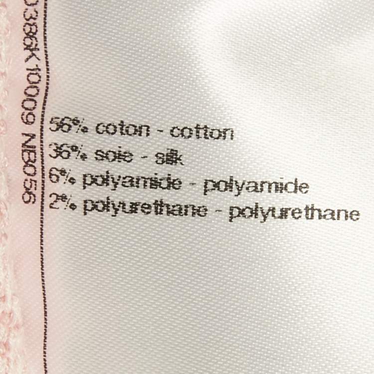 Pre Owned Chanel Baby Pink Rose Patterned Cotton Blend Mini Skirt S 