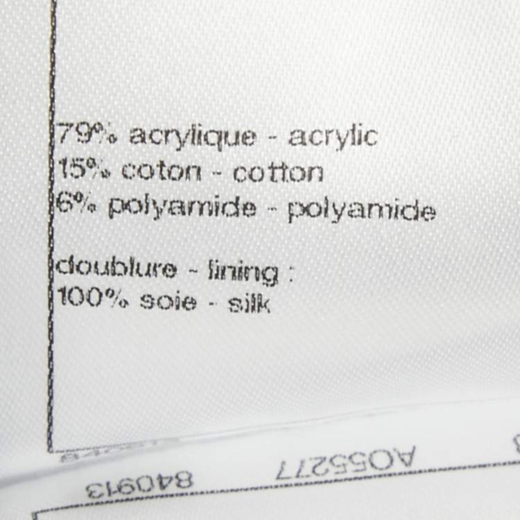 Pre Owned Chanel Blue /White Tweed Frayed Hem Mini Shorts M