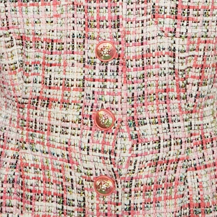 Pre Owned Chanel Pink Tweed Lesage Jumpsuit M