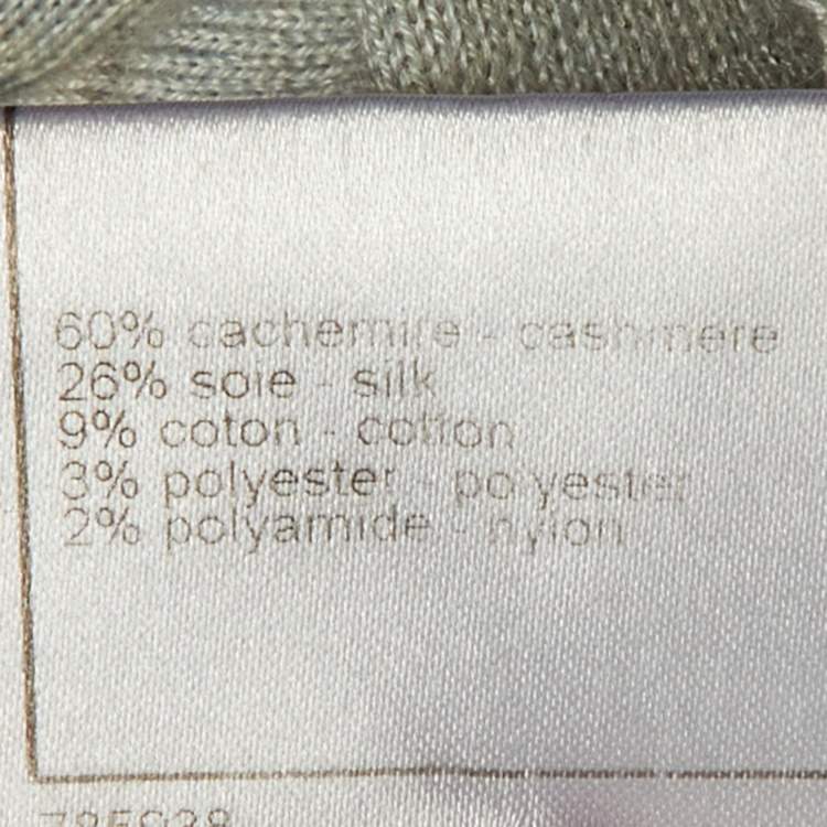 مملوكة مسبقًا Chanel Grey Patterned Sleeveless Cashmere Blend Knit Top L