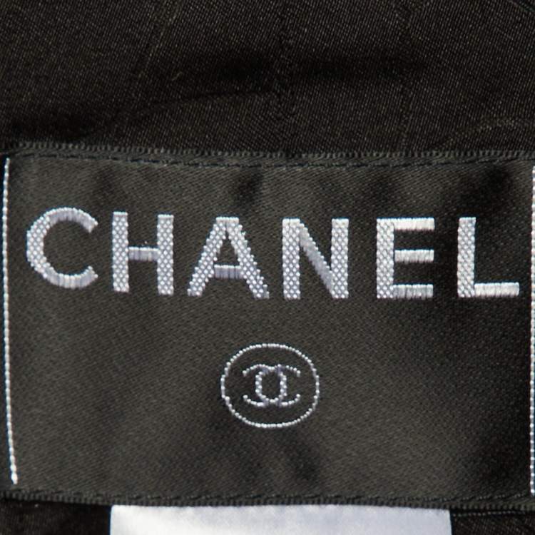 Pre Owned Chanel Black Wool Double Breasted Coat L