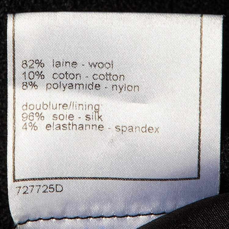 Pre Owned Chanel Black Wool Double Breasted Coat L