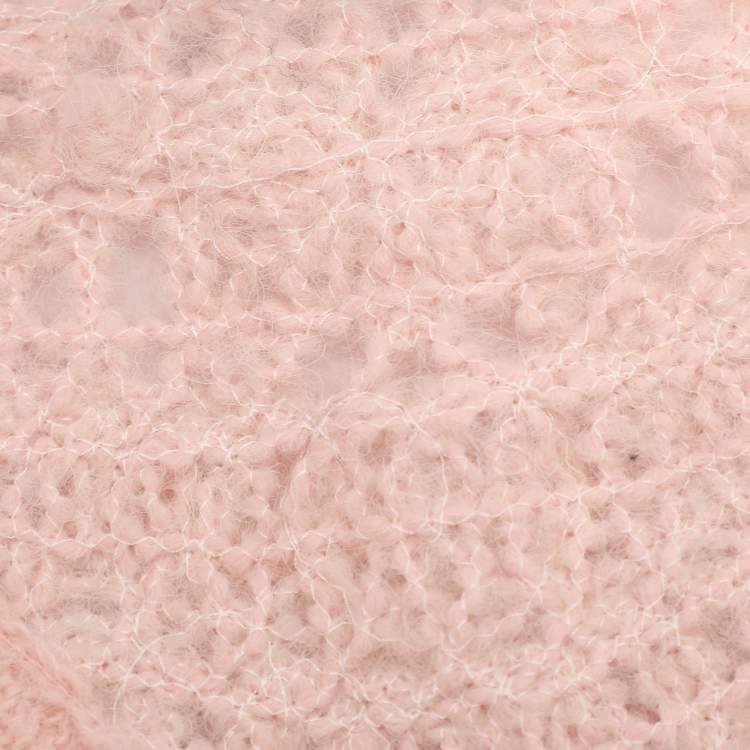 Pre Owned Chanel Pink Wool Blend Embroidered Camisole Top M