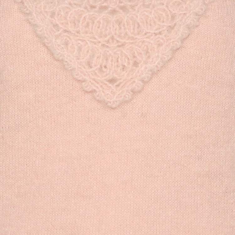 Pre Owned Chanel Pink Wool Blend Embroidered Camisole Top M