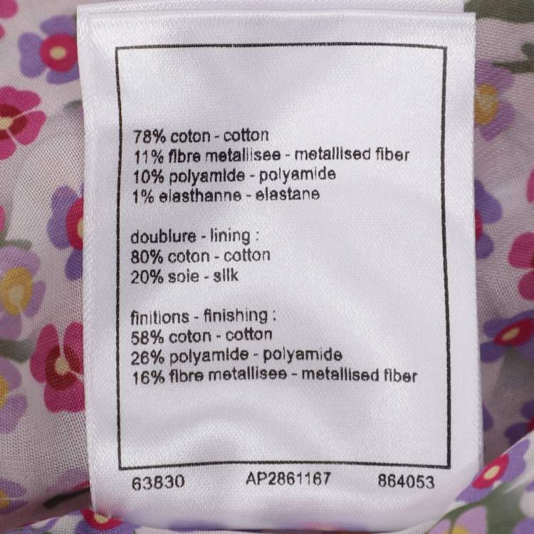 Pre Owned Chanel Pink/Lilac Sequined Tweed Jacket M