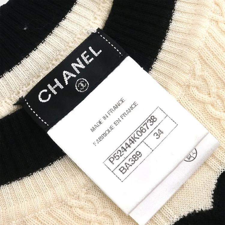 Pre Owned Chanel Off-white Wool Top S