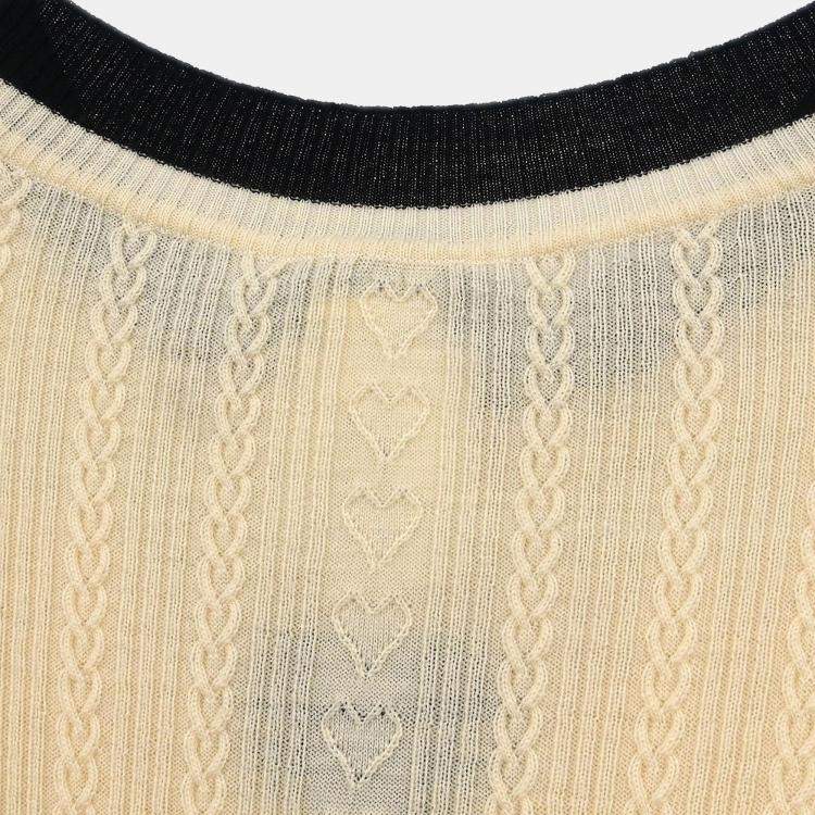 Pre Owned Chanel Off-white Wool Top S