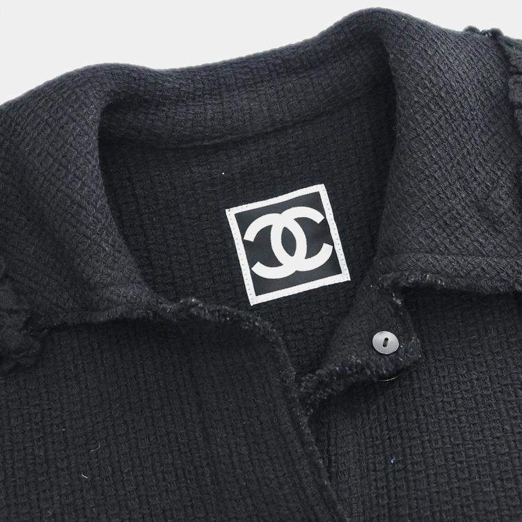 مملوكة مسبقًا Chanel Black Wool Sport Line Jacket S