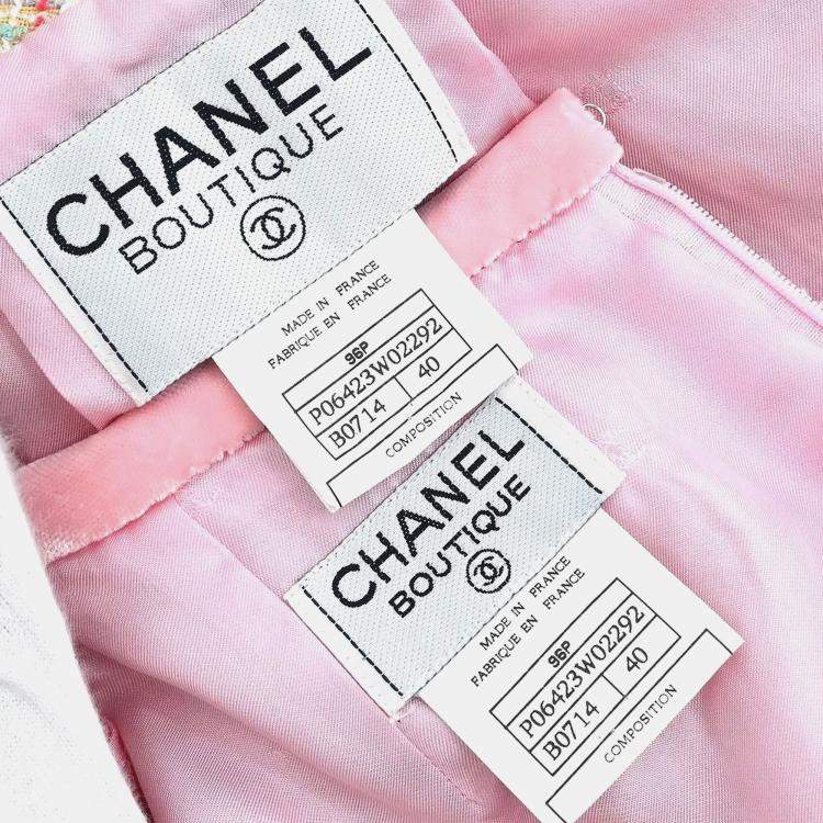 Pre Owned Chanel Pink Setup Suit Jacket Skirt M
