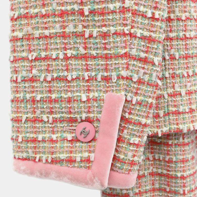 Pre Owned Chanel Pink Setup Suit Jacket Skirt M
