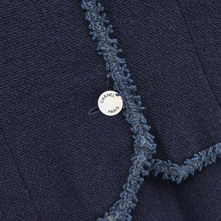 Pre Owned Chanel Setup Suit Jacket Skirt Navy Size L