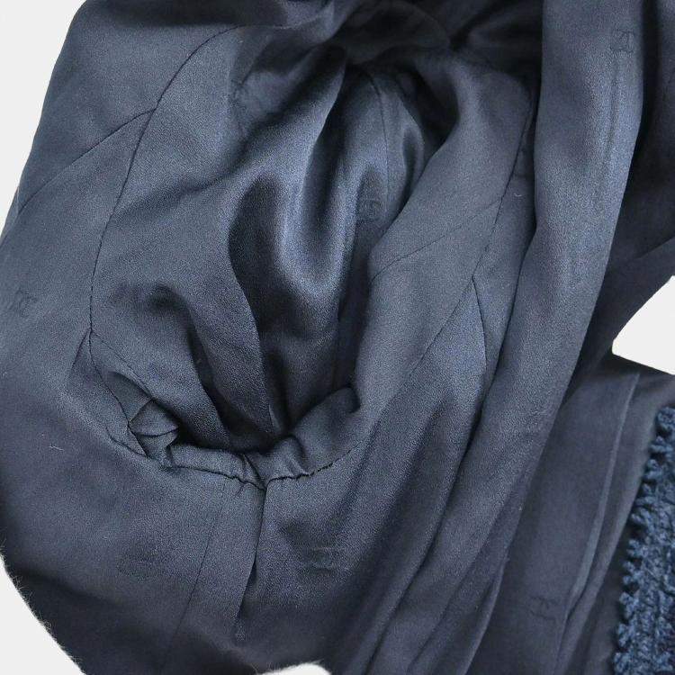 Pre Owned Chanel Setup Suit Jacket Skirt Navy Size L