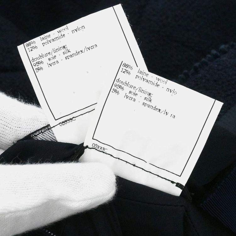 Pre Owned Chanel Setup Suit Jacket Skirt Navy Size L