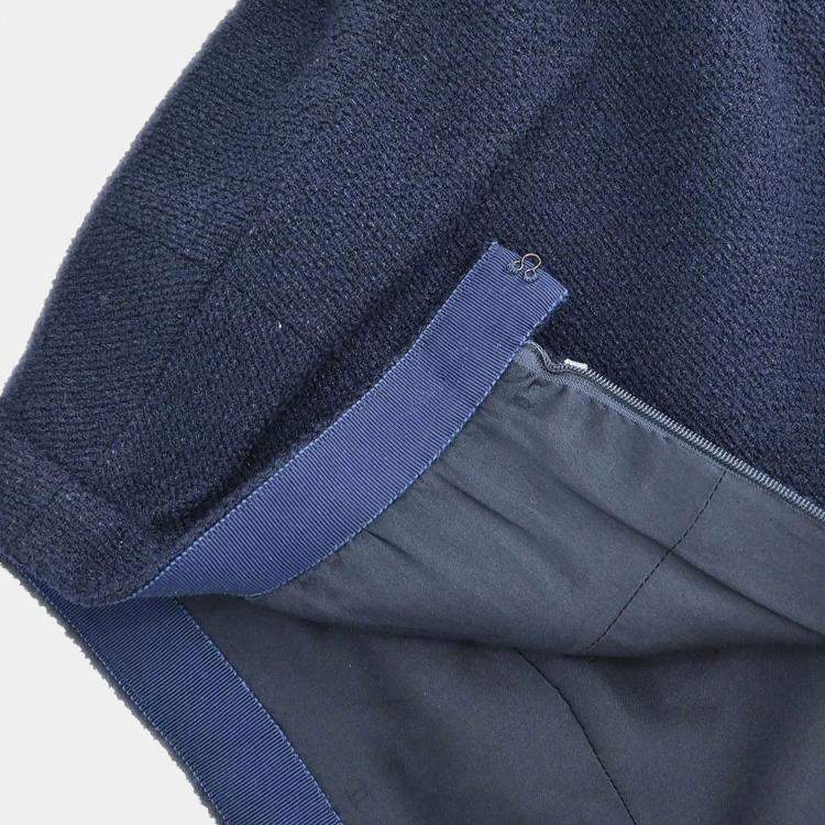 Pre Owned Chanel Setup Suit Jacket Skirt Navy Size L