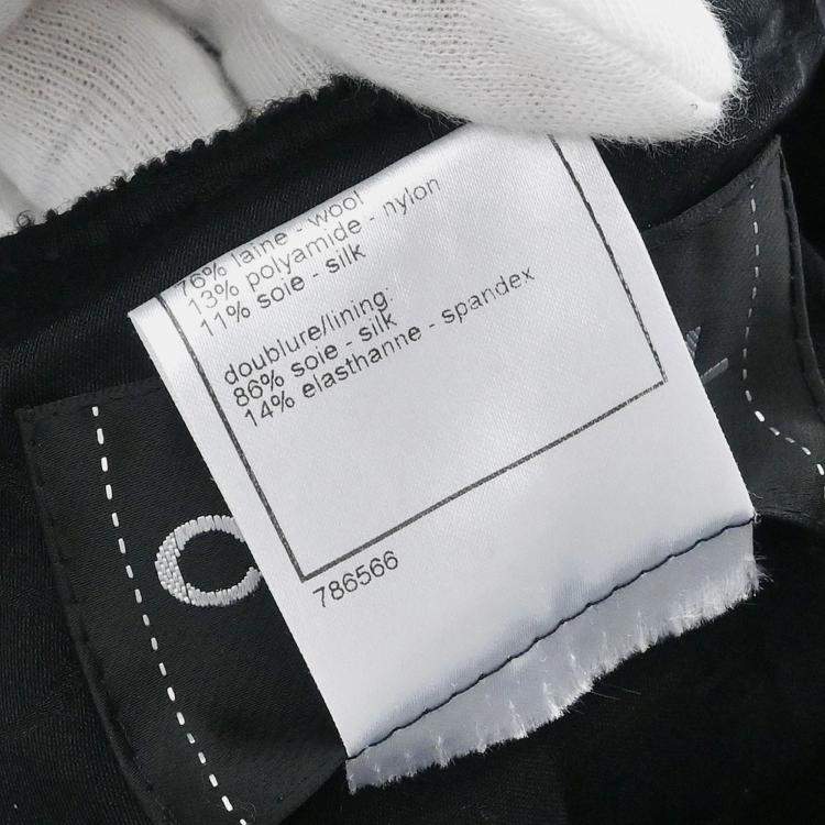 Pre Owned جاكيت شانيل سترة بزر واحد أسود 08A #36