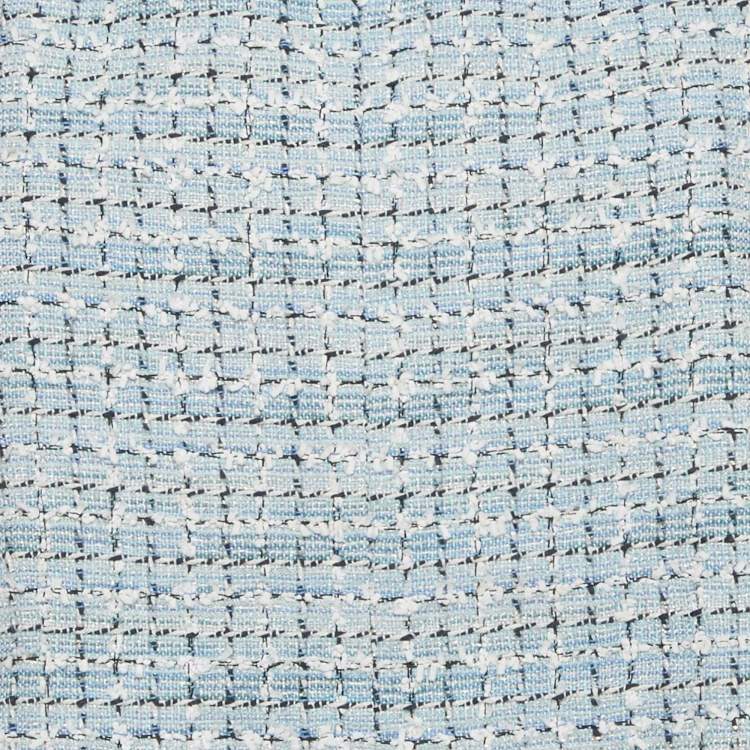 Pre Owned Chanel Blue Tweed Sleeveless Mini Dress M