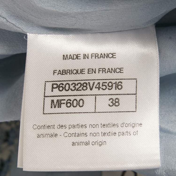 Pre Owned Chanel Blue Tweed Sleeveless Mini Dress M