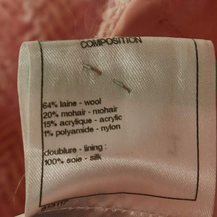 Pre Owned Chanel Pink Tweed Zip-Up Jacket M