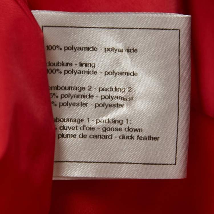 Pre Owned Chanel Pink Nylon Puffer Coat S