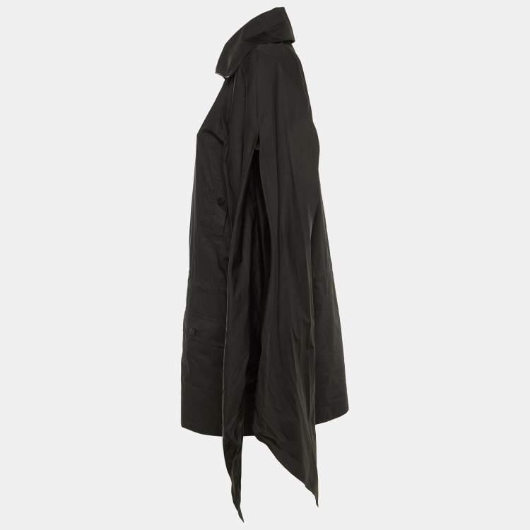 Pre Owned Chanel Black Cotton & Nylon Sleeve Tie Detail Windbreaker Jacket S