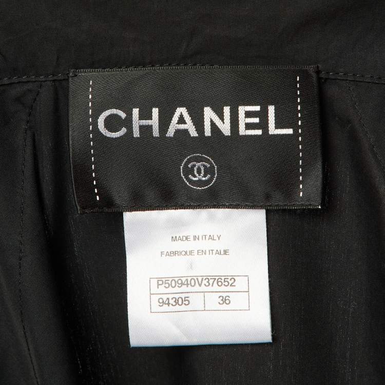 Pre Owned Chanel Black Cotton & Nylon Sleeve Tie Detail Windbreaker Jacket S