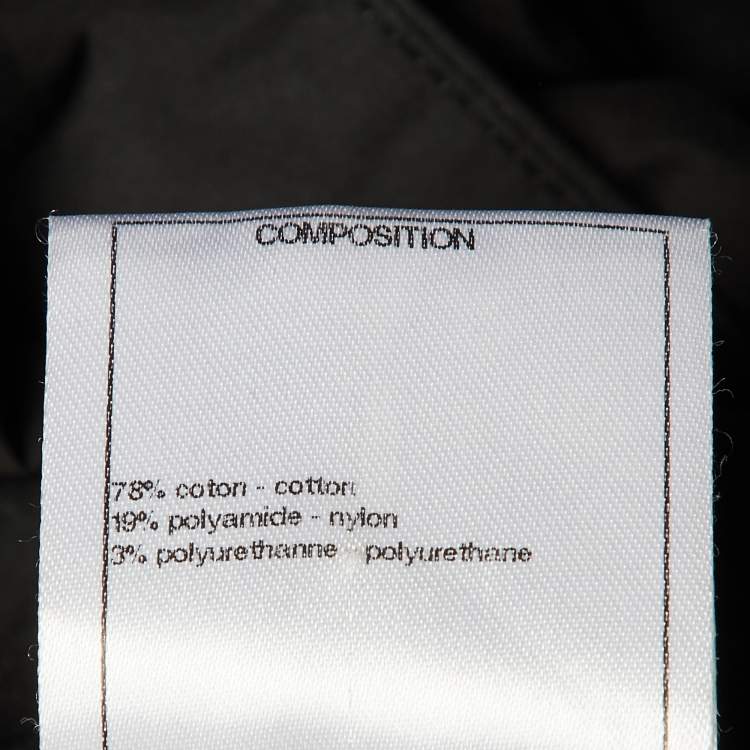 Pre Owned Chanel Black Cotton & Nylon Sleeve Tie Detail Windbreaker Jacket S