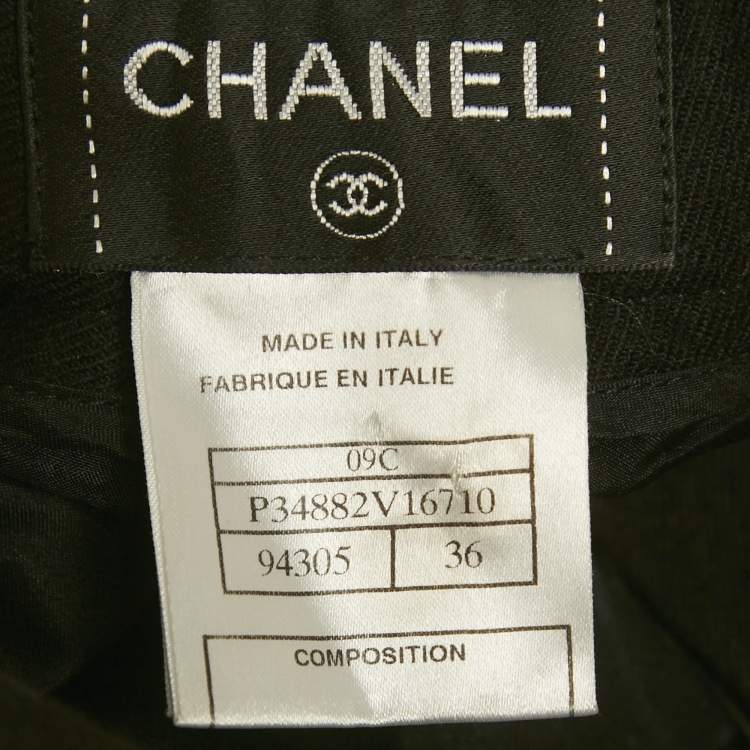 Pre Owned Chanel Black Wool Formal Trousers S