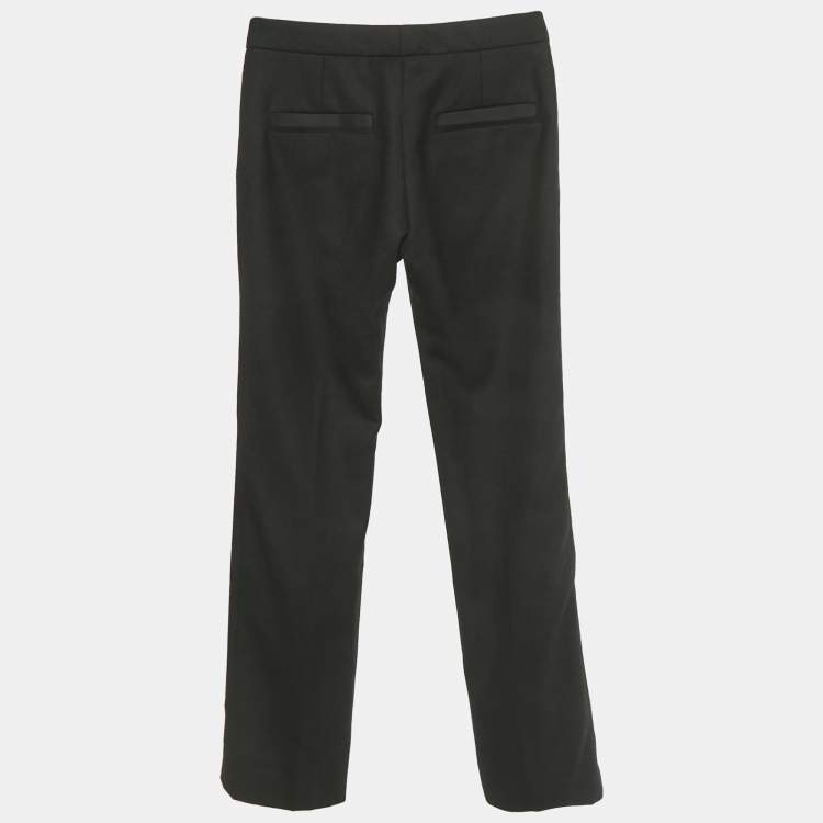 Pre Owned Chanel Black Wool Formal Trousers S
