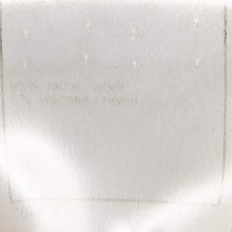 Pre Owned Chanel Cream Logo Embroidered Wool Sweater Top S