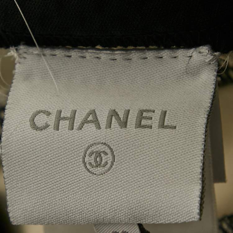 Pre Owned Chanel Silver Lurex Knit Strappy Mini Dress S