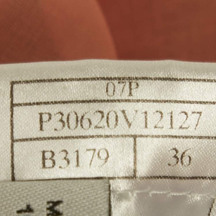 مملوكة مسبقًا تنورة شير ميني شانيل قطن بلون خوخي / أرجواني بقطعتين مقاس صغير