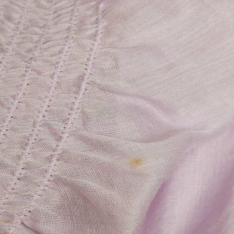 مملوكة مسبقًا تنورة شير ميني شانيل قطن بلون خوخي / أرجواني بقطعتين مقاس صغير