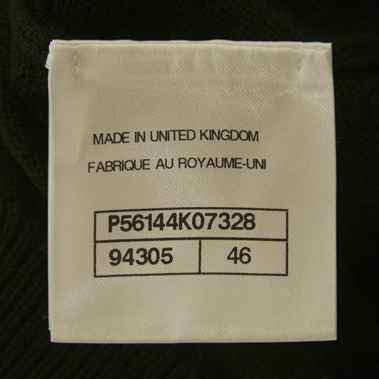 Pre Owned Chanel Black Cashmere Lion Charm Embellished Cardigan XL 