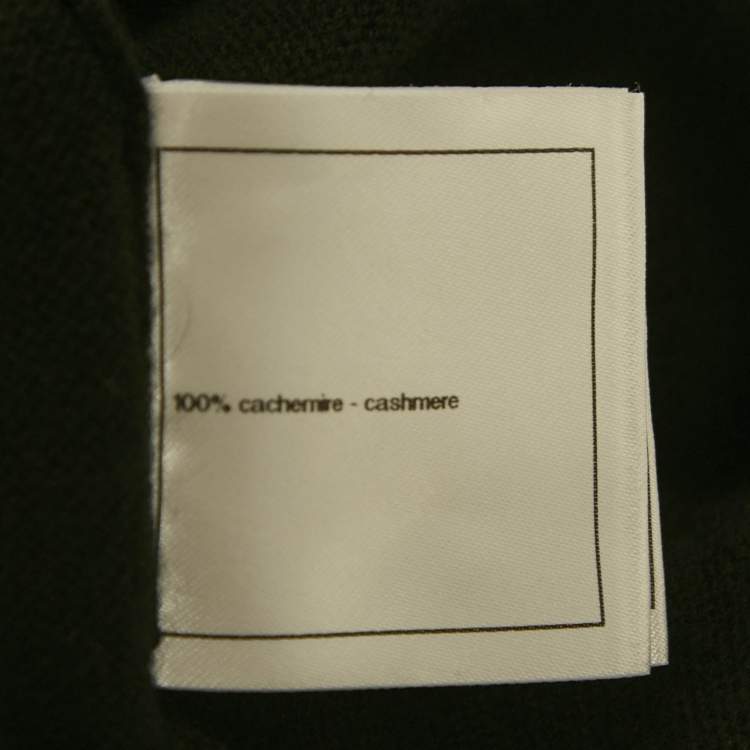 Pre Owned Chanel Black Cashmere Lion Charm Embellished Cardigan XL 