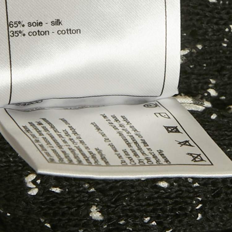 Pre Owned Chanel Black /White Knit Top XL