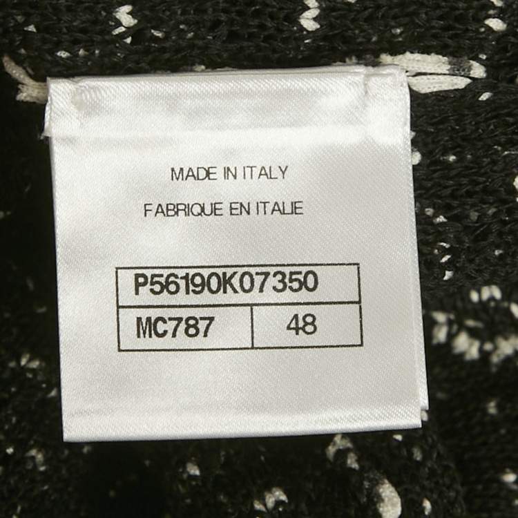 Pre Owned Chanel Black /White Knit Top XL