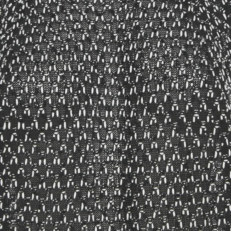 Pre Owned Chanel Black /White Knit Top XL