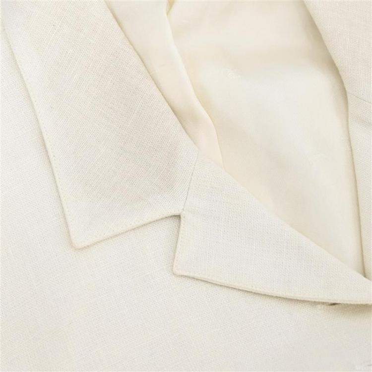 Pre Owned Chanel Single Breasted Jacket White Size S