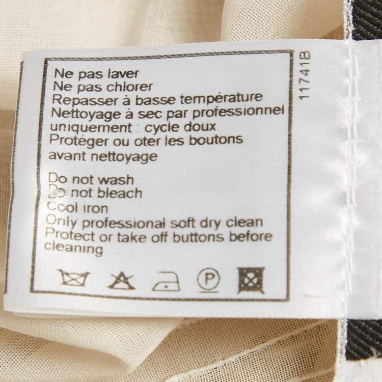 Pre Owned Chanel White Cotton Short Sleeve Blouse S