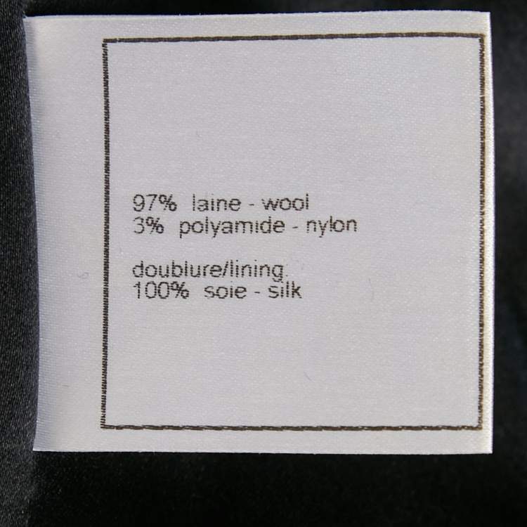 Pre Owned Chanel Black Tweed Belted Jacket S