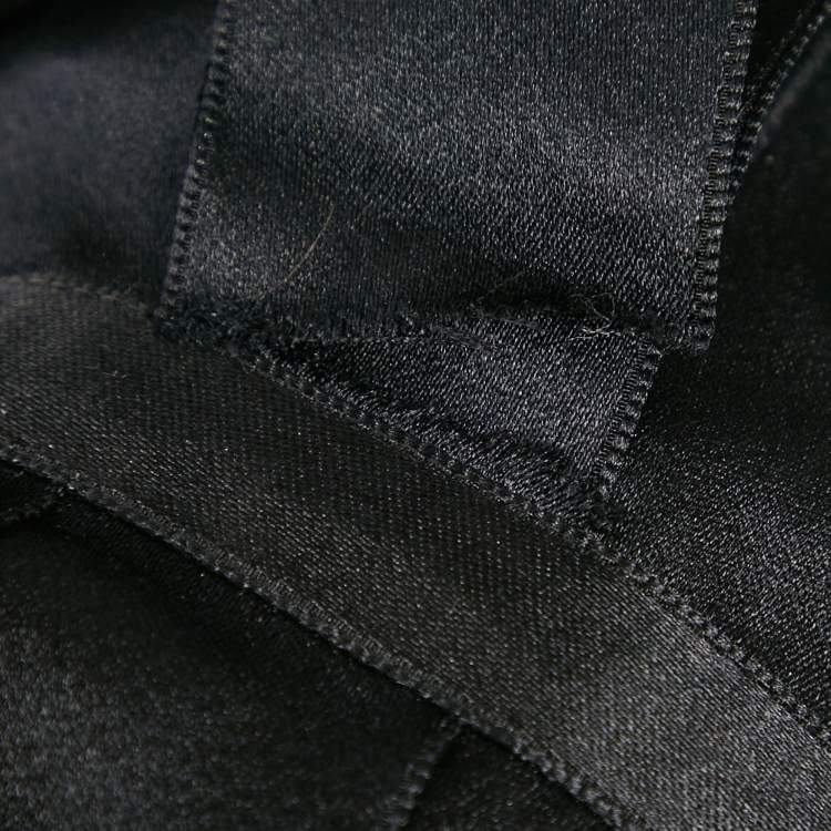 Pre Owned Chanel Black Tweed Belted Jacket S