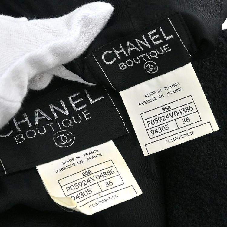 Pre Owned Chanel Setup Suit Jacket Skirt Black 
