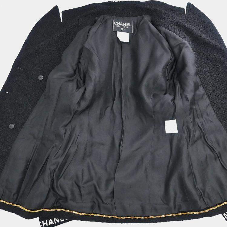 Pre Owned Chanel Setup Suit Jacket Skirt Black 