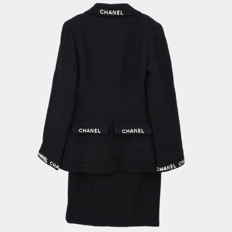 Pre Owned Chanel Setup Suit Jacket Skirt Black 