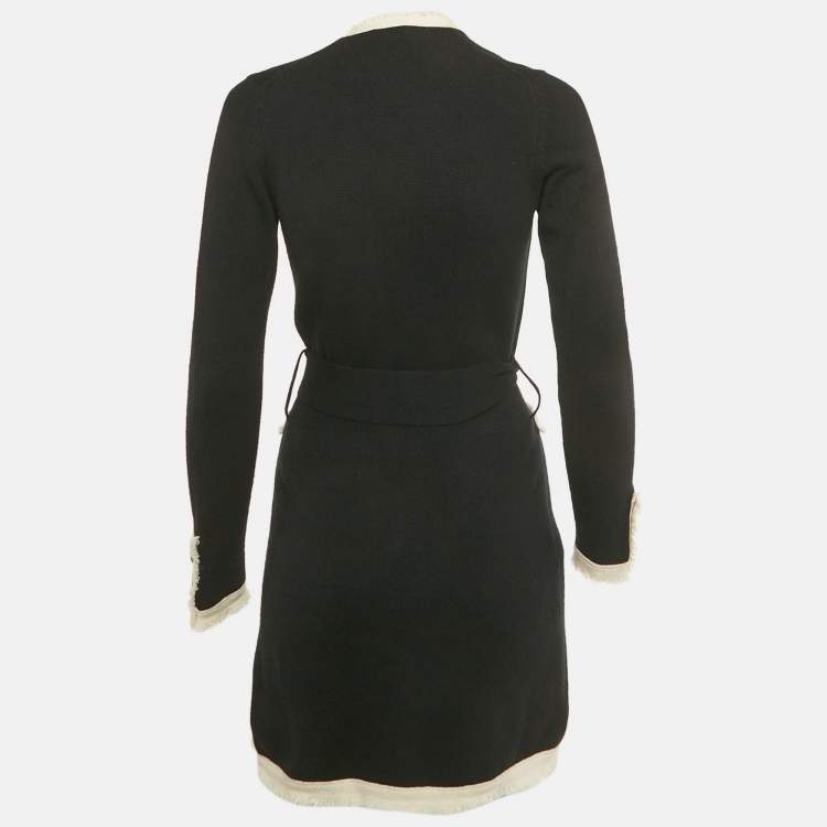 Pre Owned Chanel Black Cashmere Belted Cardigan S