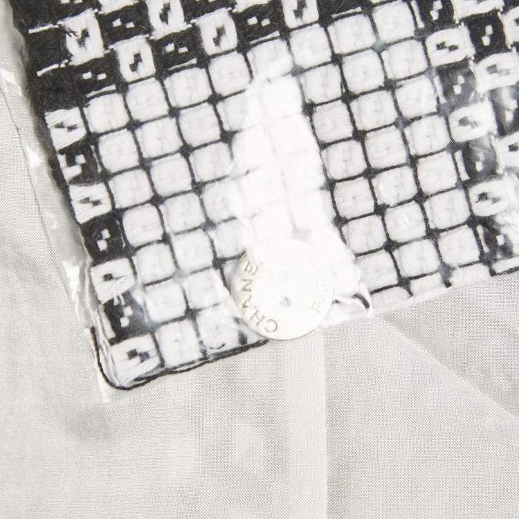 Pre Owned Chanel Black/White Tweed Jumpsuit S