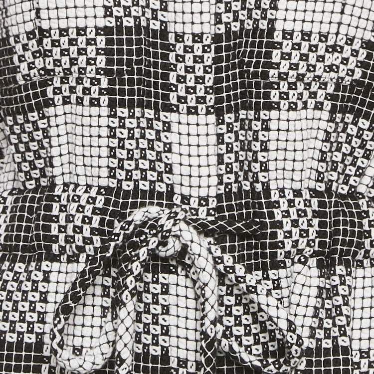 Pre Owned Chanel Black/White Tweed Jumpsuit S