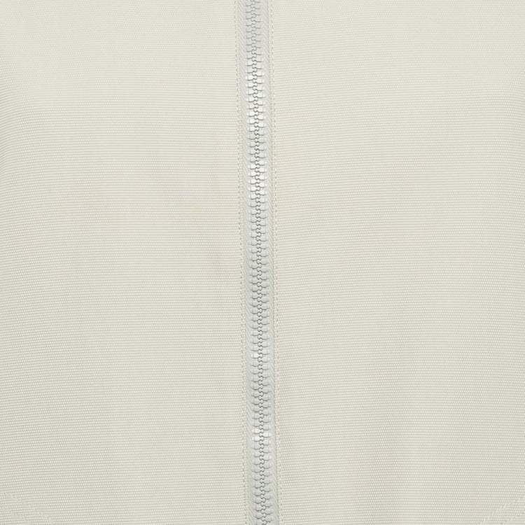 مملوكة مسبقًا Chanel Grey Cotton & Nylon Light Weight Hooded Zip Up Coat S