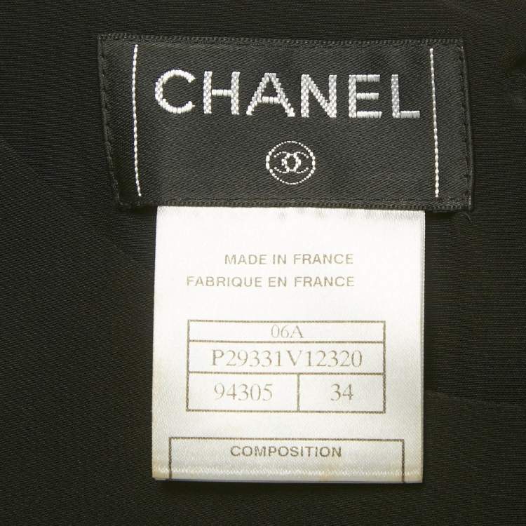 Pre Owned Chanel Black Silk Ruffled Sleeveless Dress S