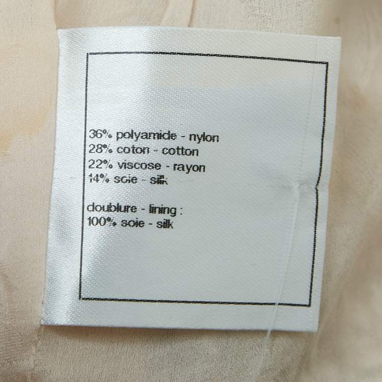 Pre Owned Chanel Cream Tweed Crop Jacket L